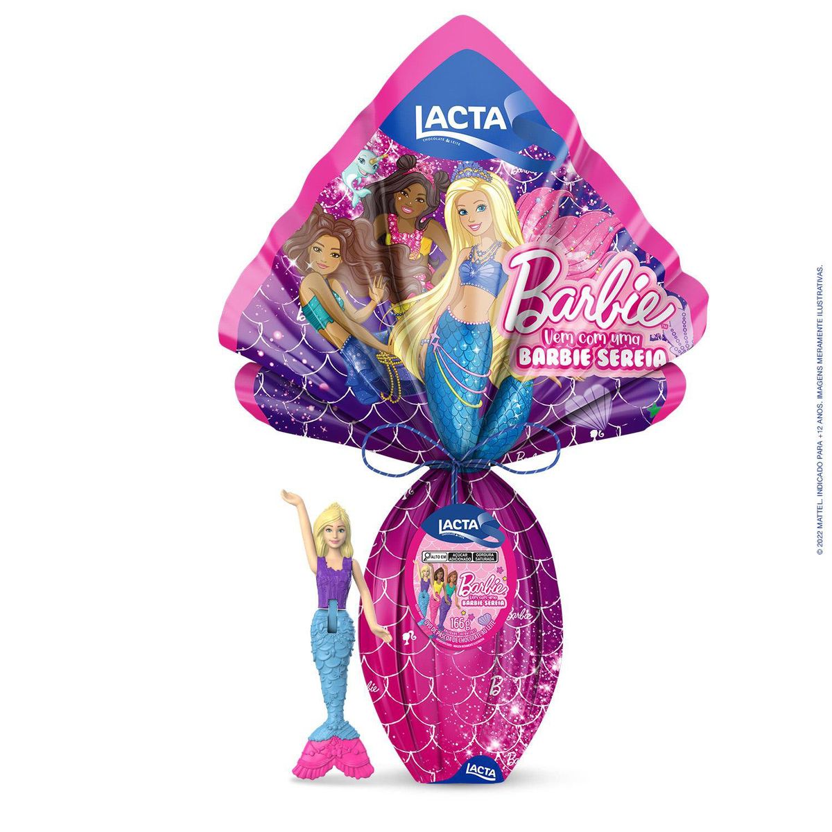 Ovo de Páscoa Lacta Barbie 166g