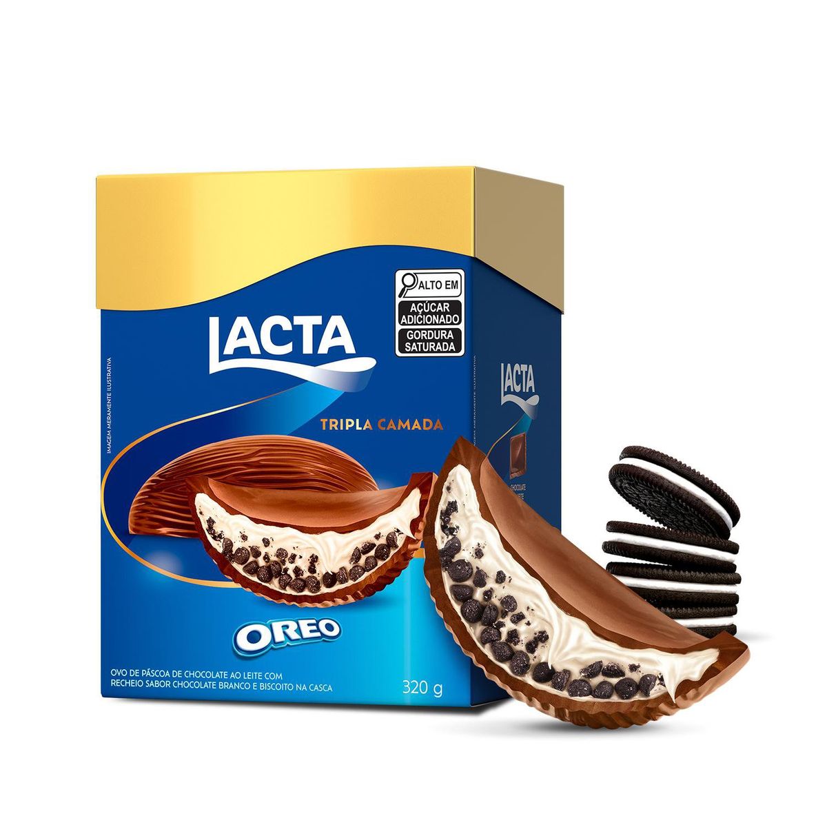 Ovo de Páscoa Lacta Tripla Camada Oreo 320g