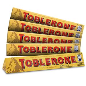 Kit com 5 Chocolates Toblerone Ao Leite 100g